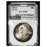 1972-S SILVER EISENHOWER DOLLAR PCI SUPERB GEM+ BU