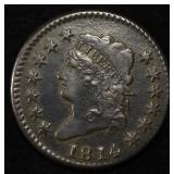 1814 CLASSIC HEAD LARGE CENT XF