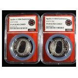 (2) 2019-S APOLLO 11 COMMEM HALVES NGC PF-69