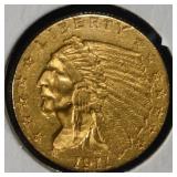 1911 $2.50 INDIAN GOLD BU