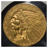 1929 $2.50 INDIAN GOLD CH BU