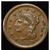 1857 LARGE CENT BU