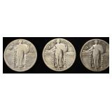 1927-P,D,S STANDING LIBERTY QUARTERS VG