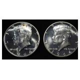 (2) 90% SILVER 1964 KENNEDY HALF DOLLARS PROOF BU