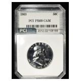 1963 FRANKLIN HALF PCI SUPERB GEM+ PROOF CAMEO
