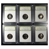 (6) 1977-S WASHINGTON QUARTER INB CAMEO GEM PROOF