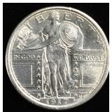 1917 T-1 STANDING LIBERTY QUARTER CH/GEM BU