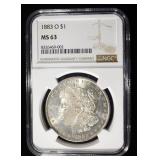 1883-O MORGAN DOLLAR NGC MS63