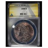1888 MORGAN DOLLAR ANACS MS61