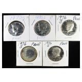 (2) 1970-S & (3) 1976-S KENNEDY HALF DOLLARS PROOF