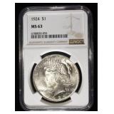 1924 PEACE DOLLAR NGC MS-63