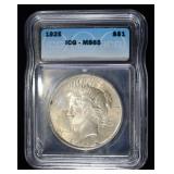 1925 PEACE DOLLAR ICG MS65