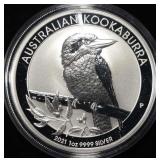 2021 AUSTRALIAN KOOKABURRA 1 OZ .999 SILVER ROUND