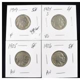 (4) BUFFALO NICKELS