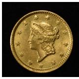 1854 TYPE1 $1 GOLD VERY CH BU NEAR GEM BU