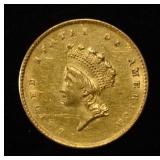 1854 TYPE2 $1 GOLD SHARP BU