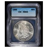 1885 MORGAN DOLLAR ICG MS65