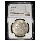 1886 MORGAN DOLLAR NGC AU55
