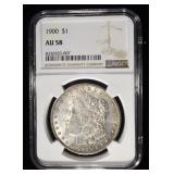 1900 MORGAN DOLLAR NGC AU58