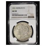 1921 MORGAN DOLLAR NGC AU58