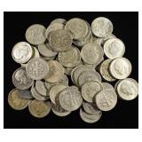 (50) 90% SILVER ROOSEVELT DIMES