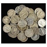 (36) 90% SILVER MERCURY DIMES