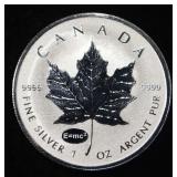 MAPLE LEAF 1 0Z 0.999 SILVER ROUND
