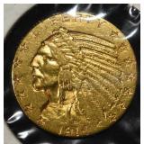 1914-S $5 INDIAN GOLD BU