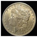 1890-O MORGAN DOLLAR BU SOME OLD CLEANING