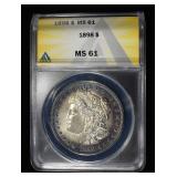 1898 MORGAN DOLLAR ANACS MS61