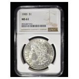 1900 MORGAN DOLLAR NGC MS61