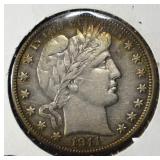 1911 BARBER HALF DOLLAR AU