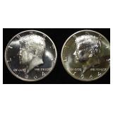 (2) 90% SILVER 1964 KENNEDY HALF DOLLARS PROOF BU