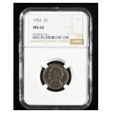 1952 JEFFERSON NICKEL NGC MS 66