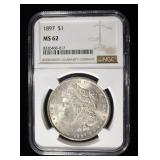1897 MORGAN DOLLAR NGC MS62