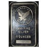 SUNSHINE MINTING 5 OZ .999 SILVER BAR