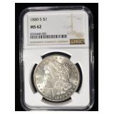 1880-S MORGAN DOLLAR NGC MS62