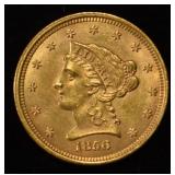 1856 $2.50 LIBERTY GOLD CH TO GEM ORIG UNC