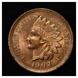 1903 INDIAN CENT CH/GEM BU RB