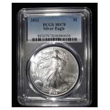 2022 AMERICAN SILVER EAGLE PCGS MS70