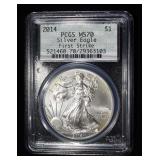 2014 AMERICAN SILVER EAGLE PCGS DOILY MS70