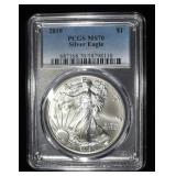 2019 AMERICAN SILVER EAGLE PCGS MS70