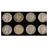 (5) 1944-D & (3) 1943-S MERCURY DIMES