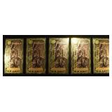 (5) WASHINGTON D.C. GOLDBACK 1/1000TH OZ 24K GOLD