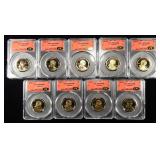 (9) SACAGAWEA DOLLAR CAC GRADED COINS