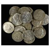 (20) 40% SILVER KENNEDY HALF DOLLARS