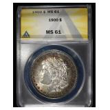 1900 MORGAN DOLLAR ANACS MS61