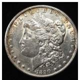1890-CC MORGAN DOLLAR TAIL BAR NICE AU/UNC