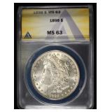1898 MORGAN DOLLAR ANACS MS63