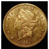 1884-CC $20 LIBERTY GOLD TYPE 3 BU
